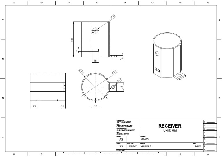 Reciever V2 Mechanical Drawing | PDF