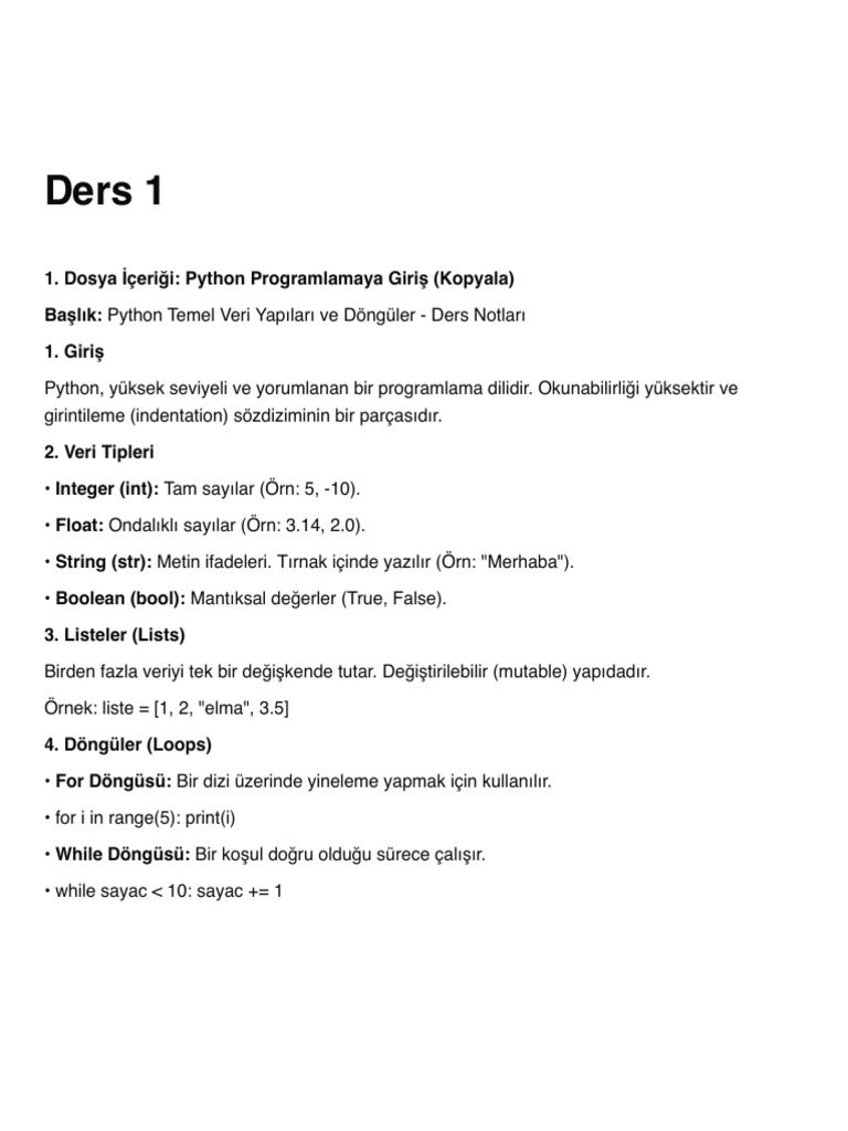 Ders 1 | PDF