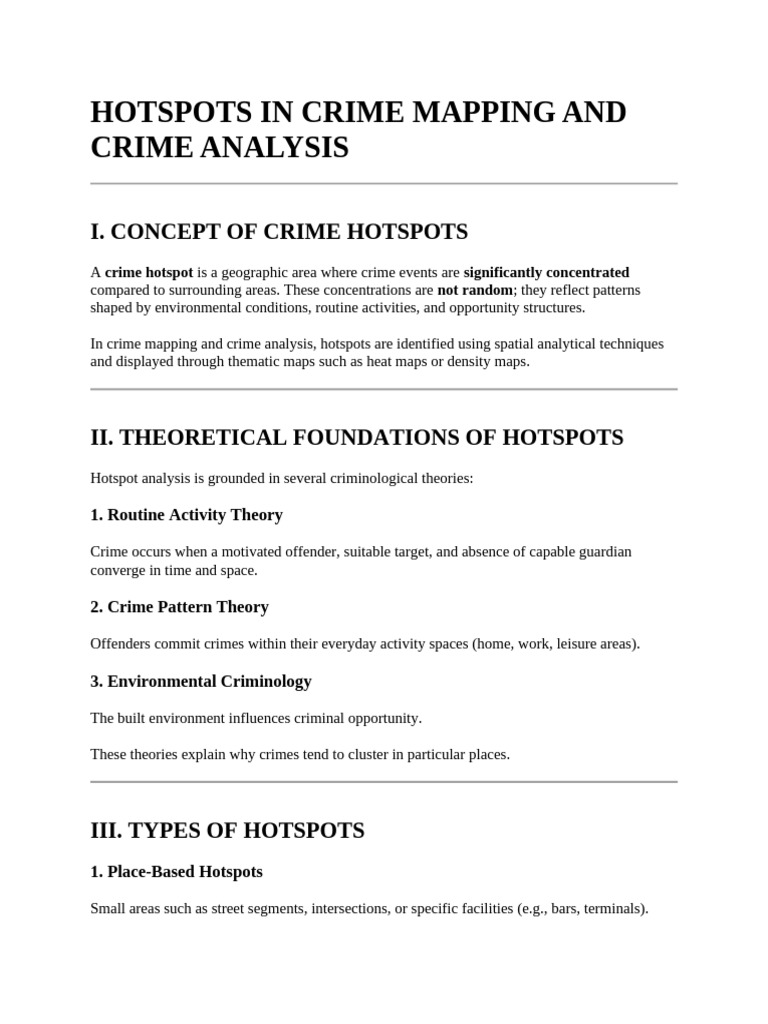 Hotspots in Crime Mapping and Crime Analysis | PDF | Crimes | Crime ...