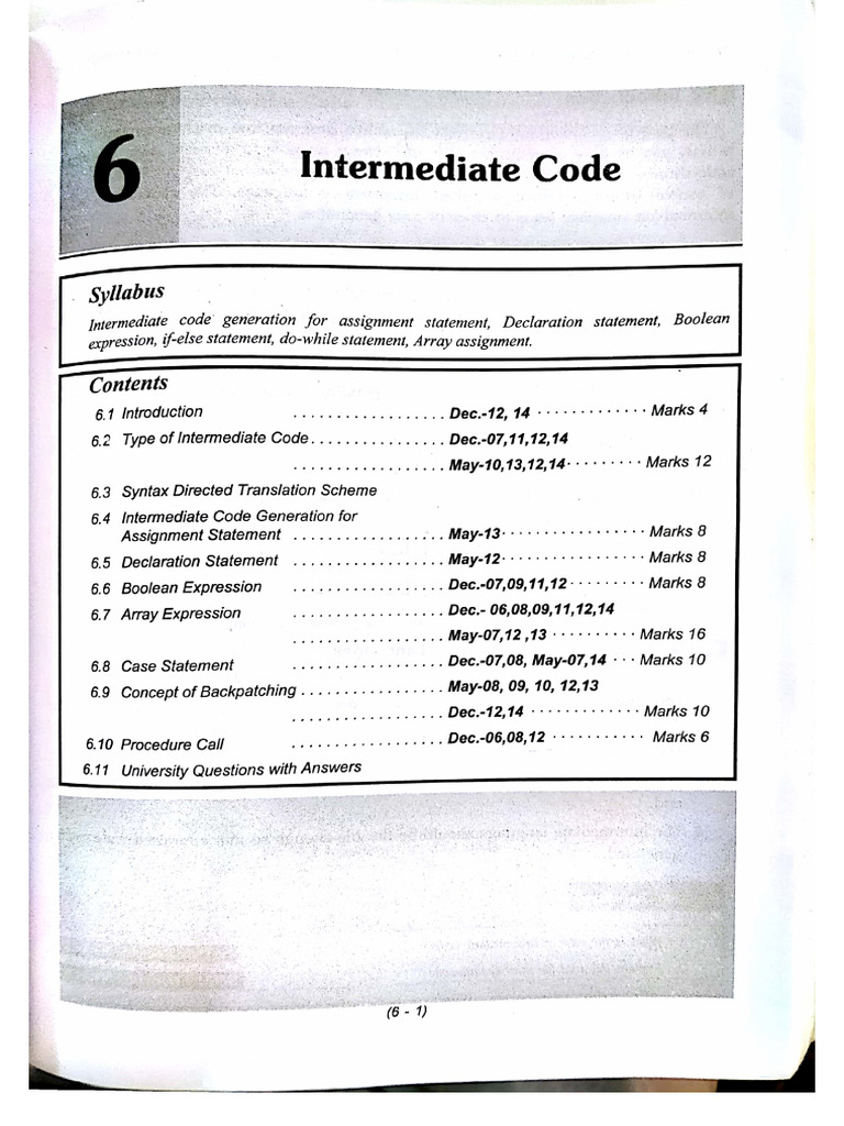 COC - Intermediate Code Generation | PDF