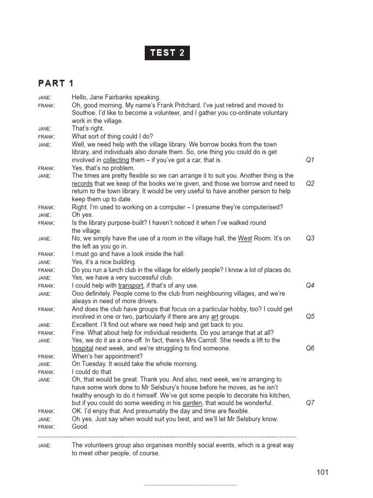 Test 2 Audioscripts | PDF | English Language