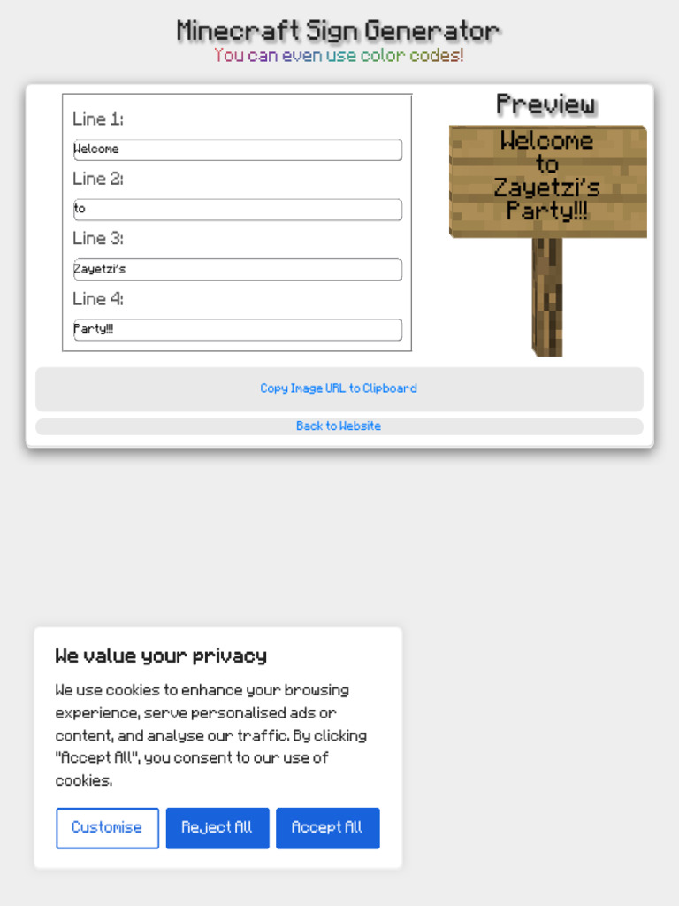 Minecraft Sign Generator 2 | PDF