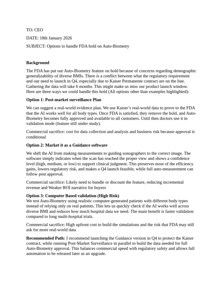 Memo On FDA Hold | PDF