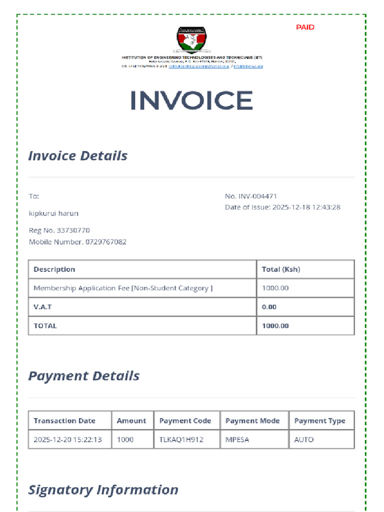 IET Invoice | PDF