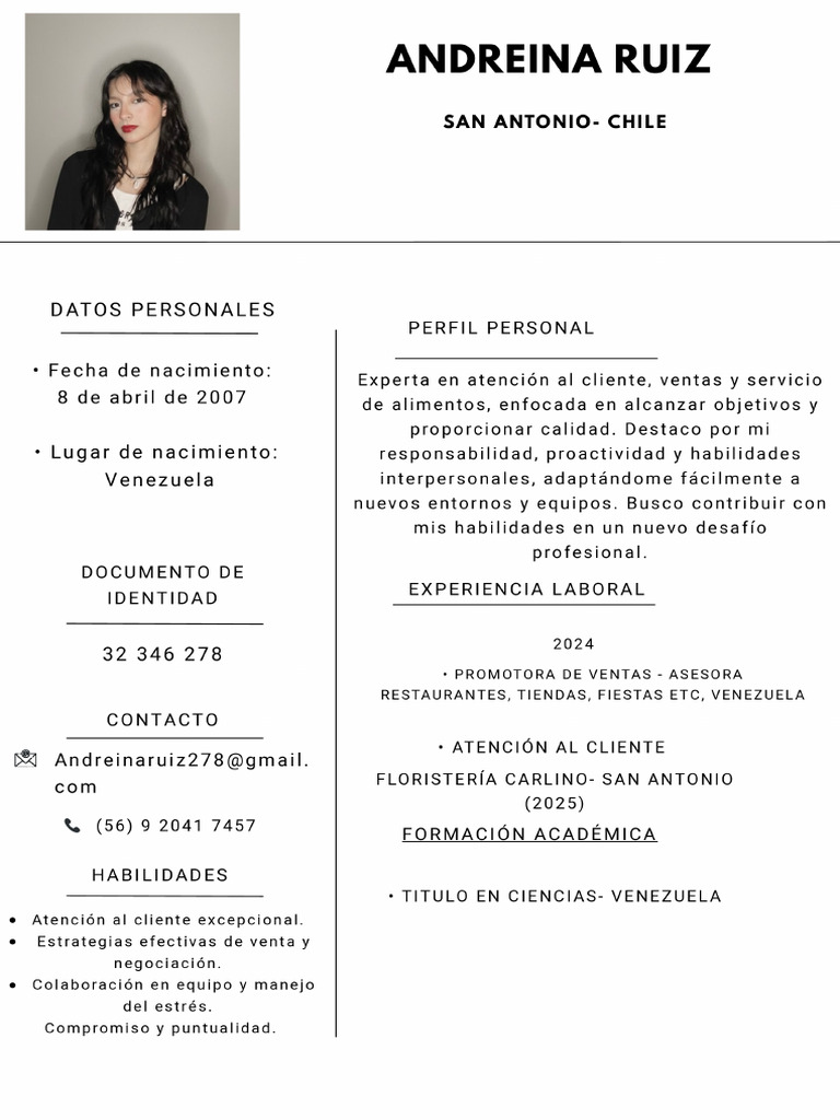 Curriculum Vitae Neutro Blanco y Negro | PDF