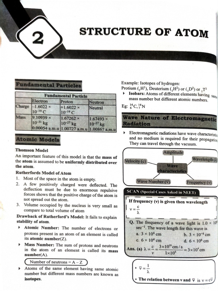 Structure of Atom Mission 100 | PDF