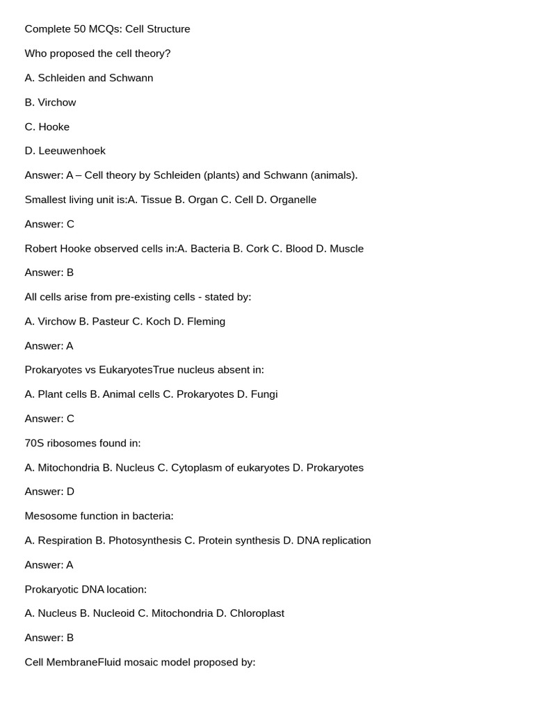 Answer B Nucleus - 20260122 - 201533 - 0000 | PDF | Cell (Biology ...