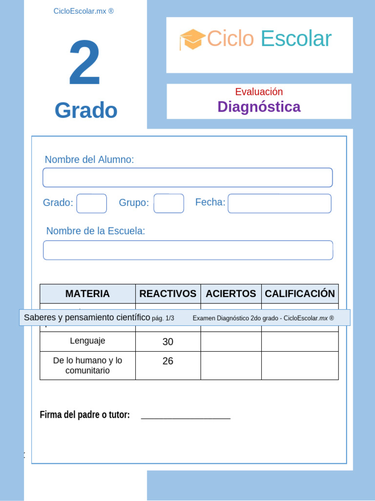 Evaluacion Diagnostica 2grado 2024 2025 | PDF