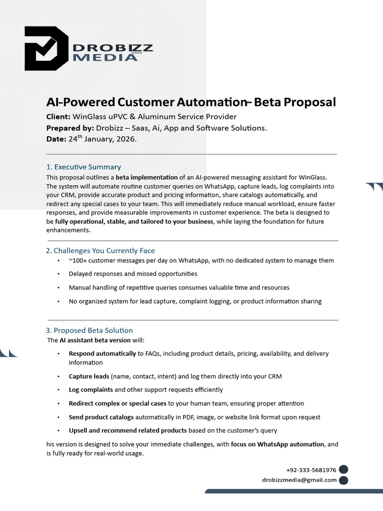 WinGlass ChatBot Proposal 2 | PDF | Customer Relationship Management ...