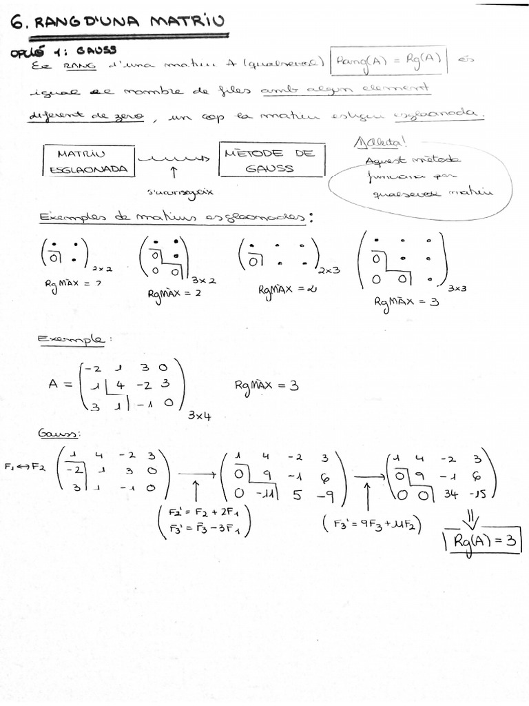 6. Rang Matriu | PDF