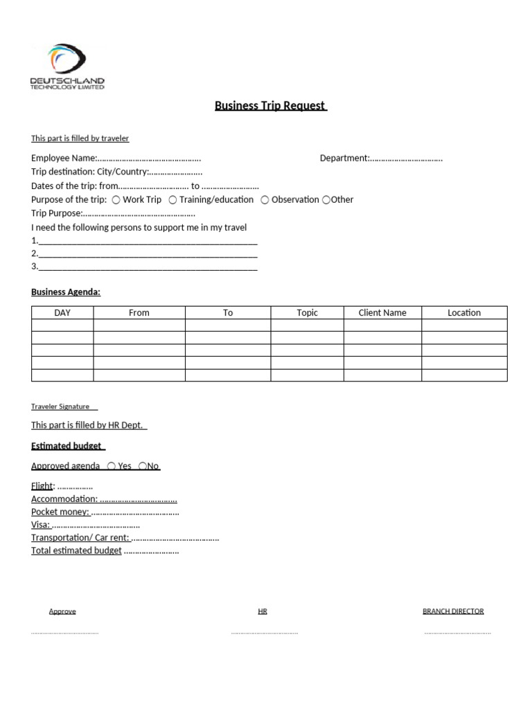 Business Trip Request Eng Medhat | PDF