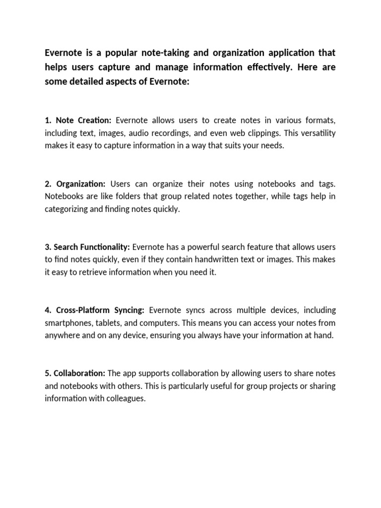 Evernote Is A Popular Note | PDF