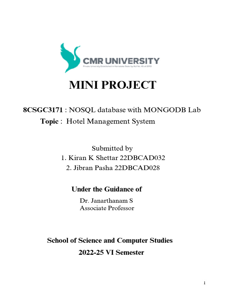 Bhuvan NoSql Mini Project PDF | PDF | Mongo Db | No Sql