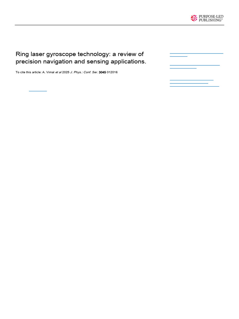 Ring Laser Gyroscope Technology | PDF | Inertial Navigation System ...