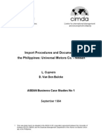 Cimda: Import Procedures and Documents in The Philippines: Universal Motors Co. - Nissan