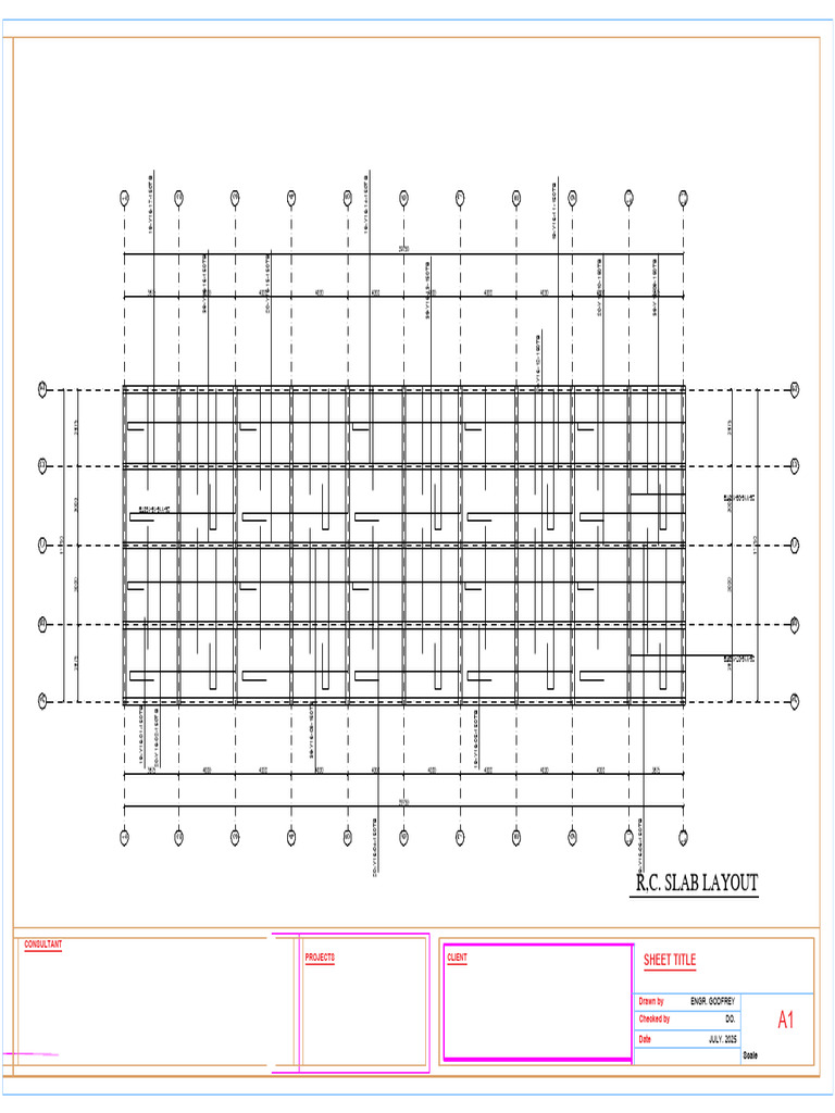 R, C. Slab Layout: Sheet Title | PDF