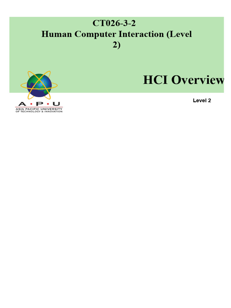 2_HCIandOverview | PDF | Human–Computer Interaction | Usability