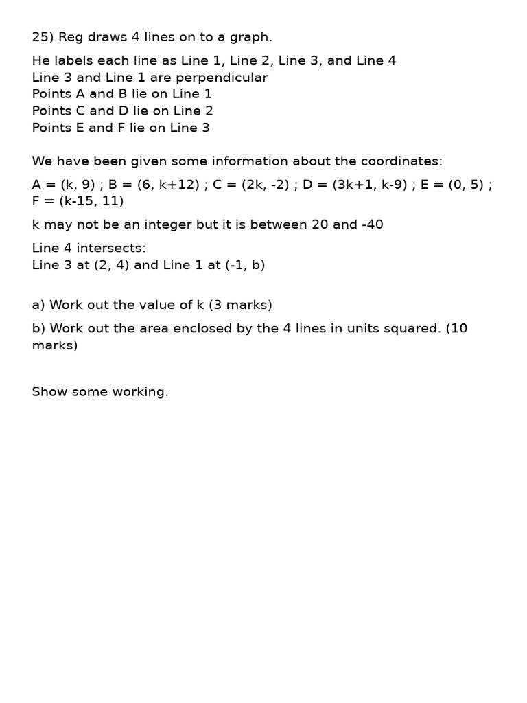 GCSE Straight Line Graphs Question | PDF | Number Theory | Mathematical ...