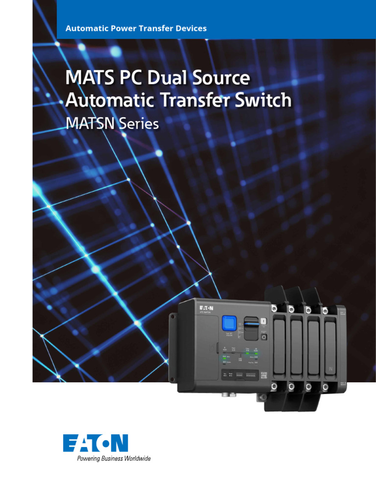 Eaton Ats Matsn Brochure en Us SG | PDF | Switch | Electricity