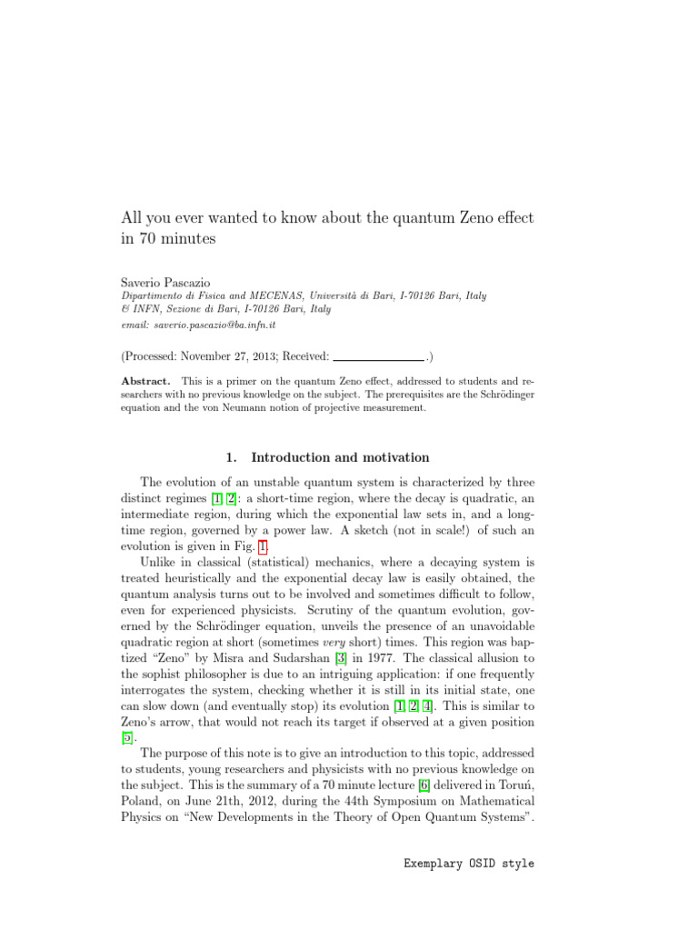 All You Ever Wanted To Know About The Quantum Zeno Effect in 70 Minutes ...