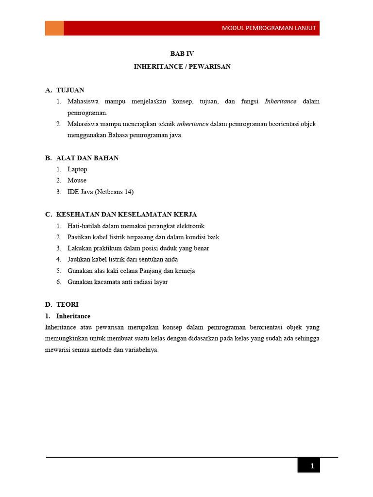 Modul Bab 4 - Inheritance | PDF