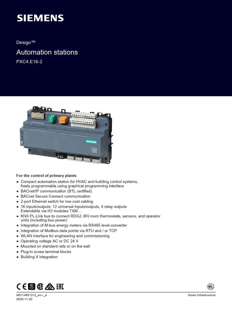 A6V14651312 - Automation Stations PXC4.E16-2 - en | PDF | Direct ...