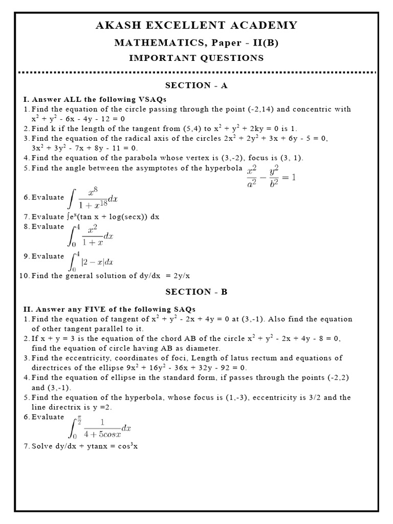 SR - Maths 2b Ipe Questions 2 | PDF