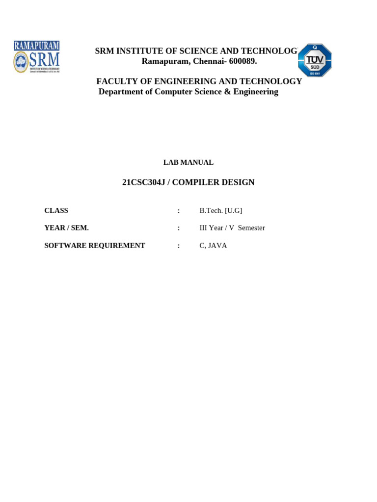 CD LAB-Experiments Updated | PDF | Parsing | Pointer (Computer Programming)
