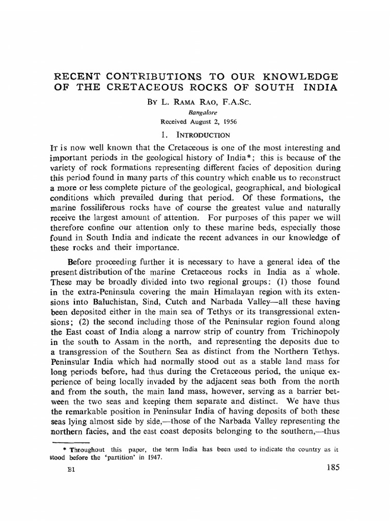 South India Fossils | PDF | Fossil | Limestone