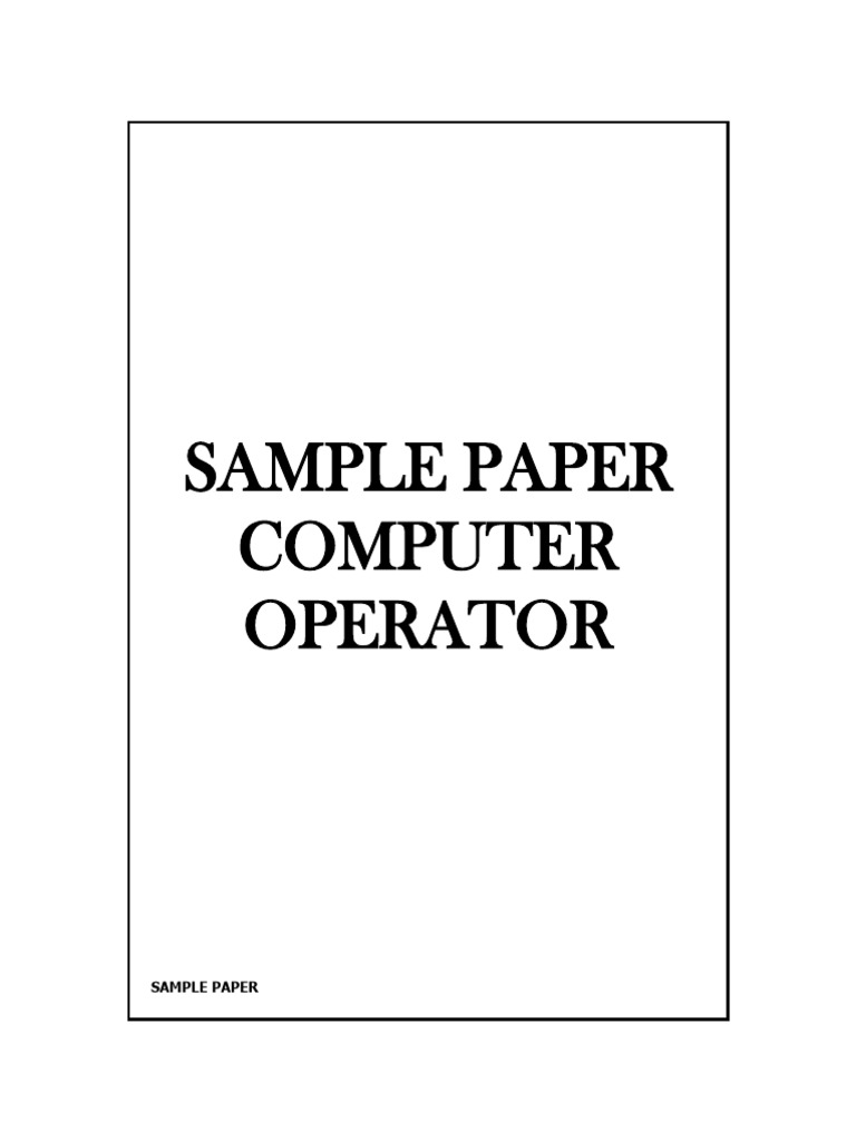 Computer Operator paper 25 | PDF | Microsoft Windows | Computing