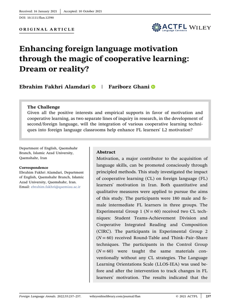 Enhancing Foreign Language Motivation | PDF | Learning | Motivation