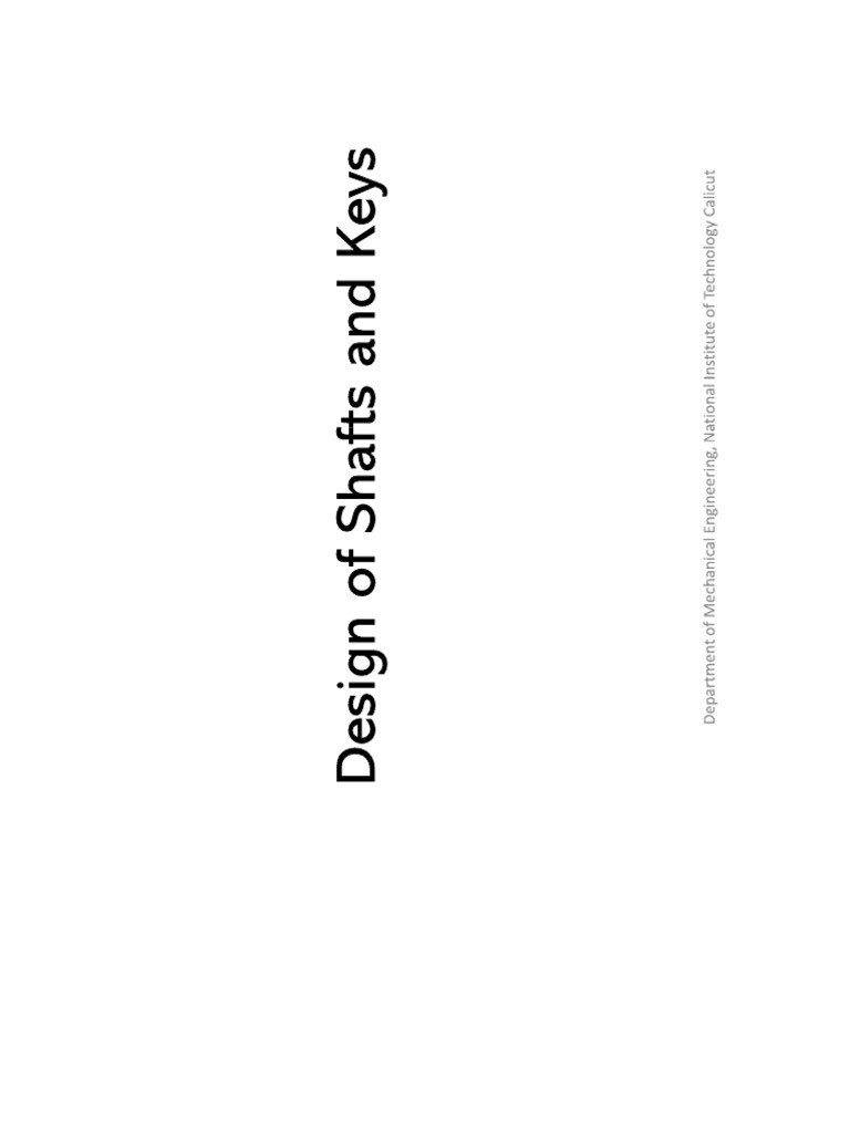 Machine Design Shafts and Keys | PDF