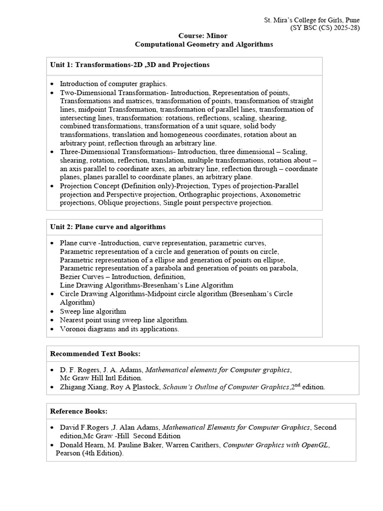 SY Syllabus | PDF