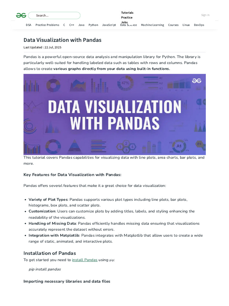 Data Visualization With Pandas | PDF | Statistics | Computing