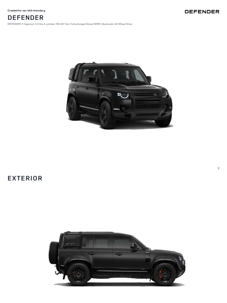 Landrover Defender Brochure | PDF | Automotive Industry | Land Vehicles