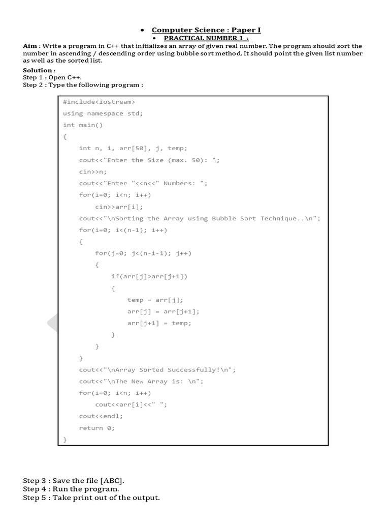 Comp Science I Practical 1 & 2 | PDF