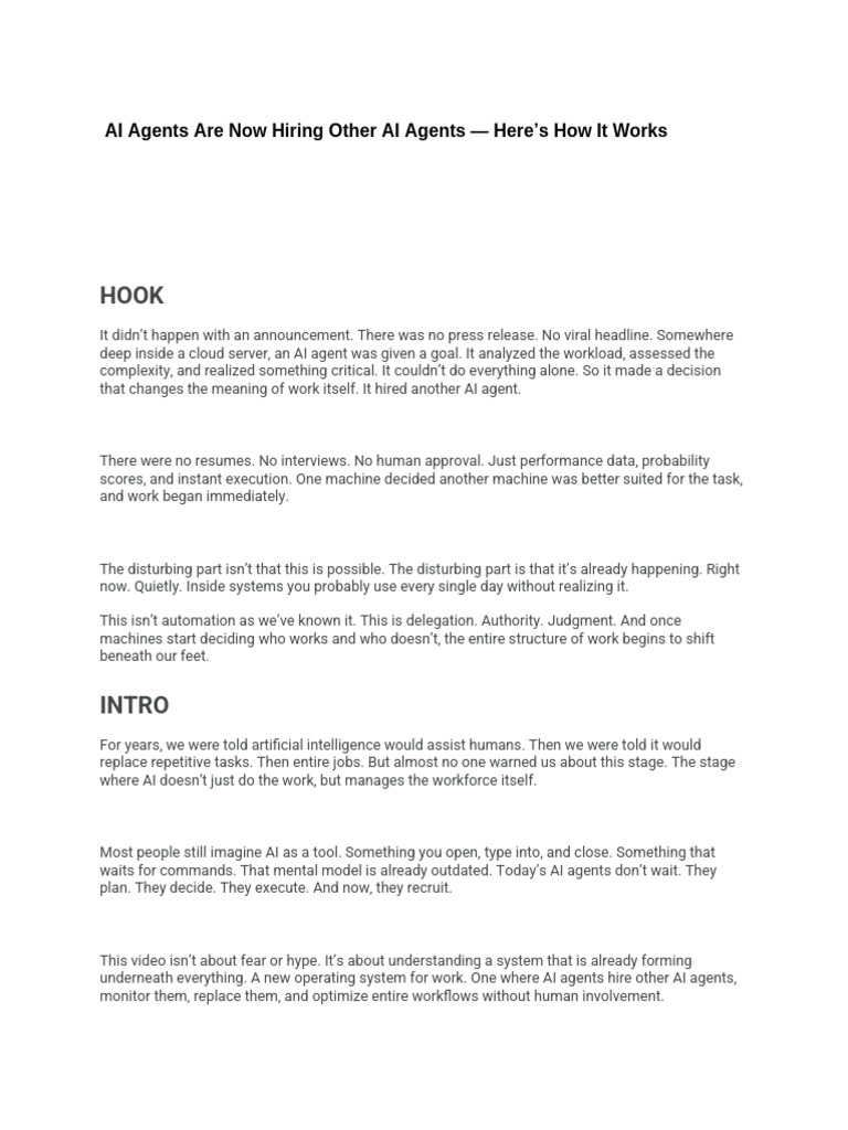 AI Agents Are Now Hiring Other AI Agents - Here's How It Works | PDF ...