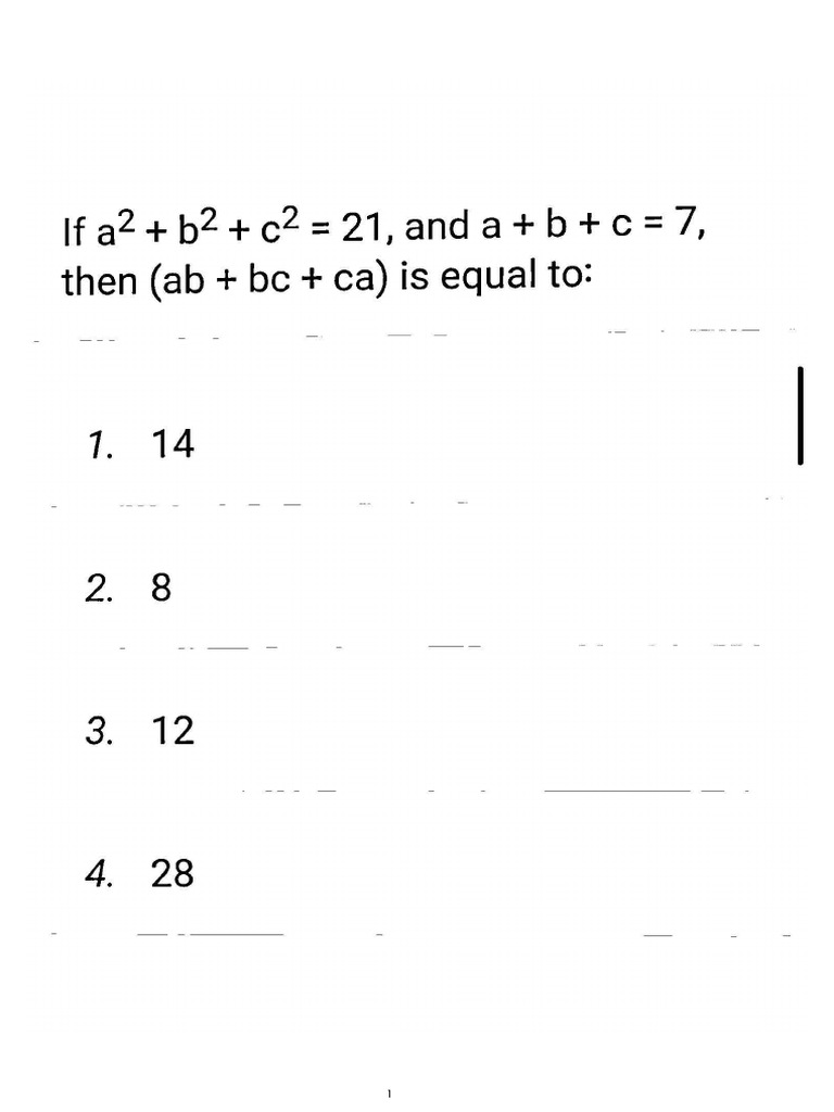 Algebra Formula Based Questions | PDF