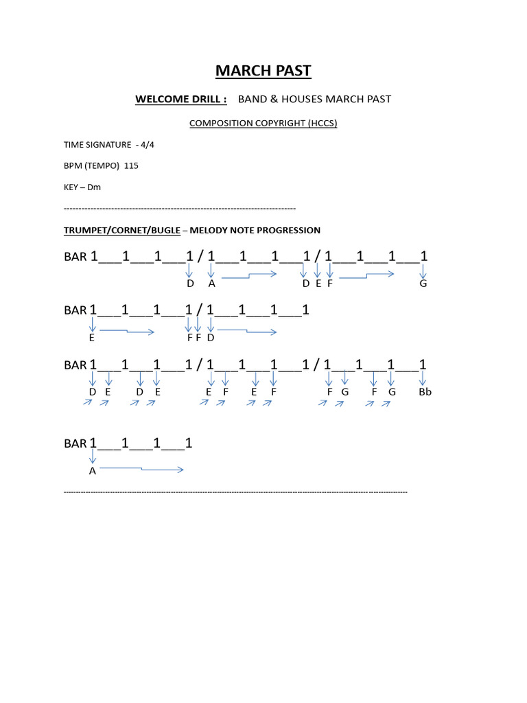 March Past (Welcome) - Trumpet Final Tune (1) | PDF