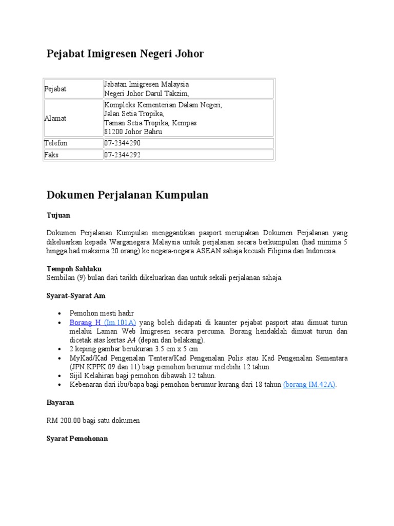 Pejabat Imigresen Negeri Johor Pdf
