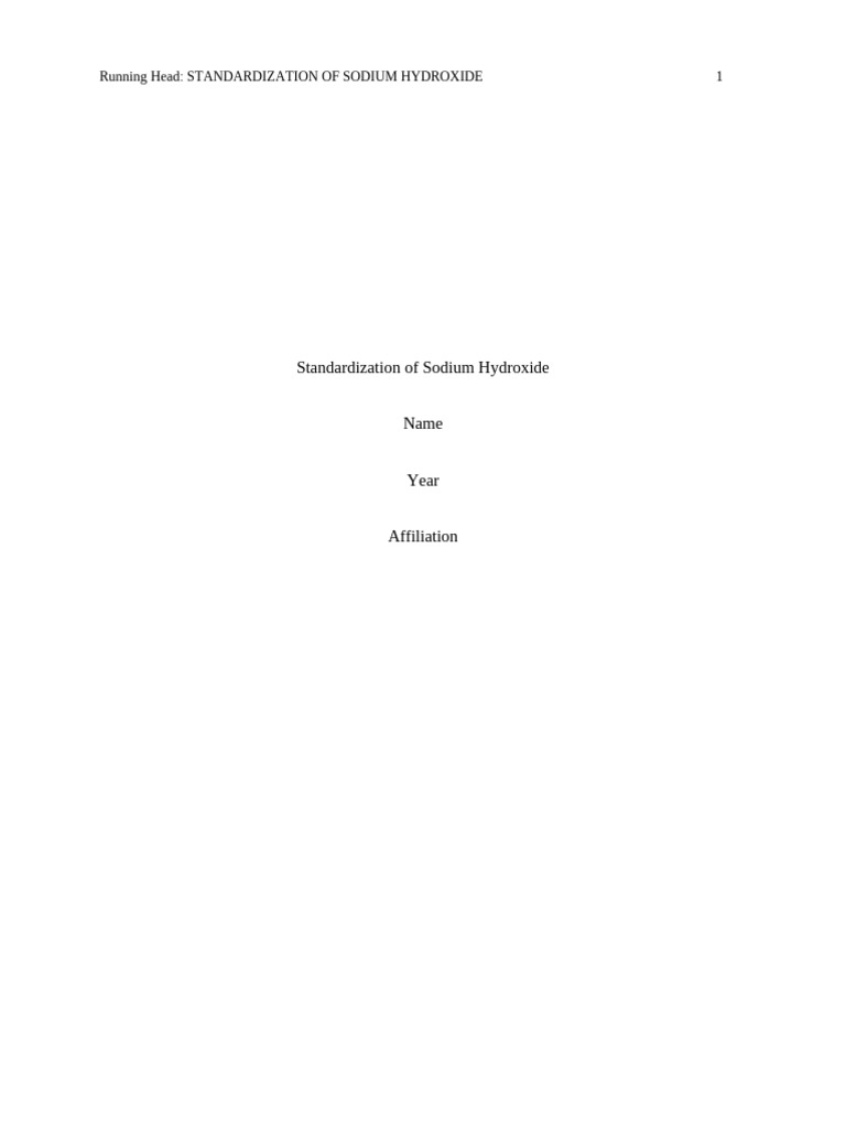 Standardization of Sodium Hydroxide | PDF | Titration | Chemistry