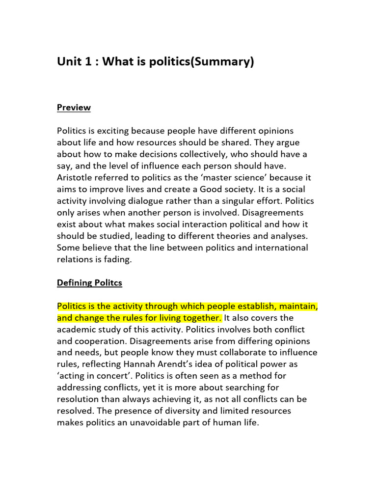 Unit 1 Chapter 1 POL1514 | PDF | Political Philosophy | Theory