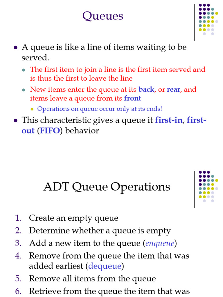 06 DAA Queues Updated | PDF | Queue (Abstract Data Type) | Formal Methods