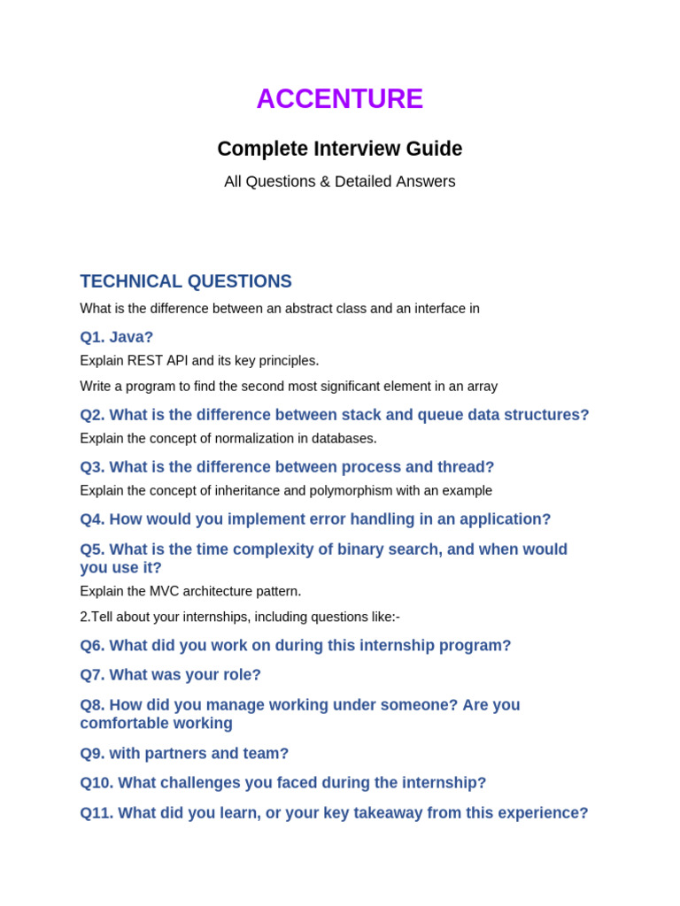 Accenture ALL Questions Complete | PDF | Method (Computer Programming ...