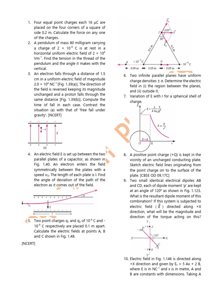 NUMERICALS Final Prasanth | PDF | Electromagnetism | Physical Quantities