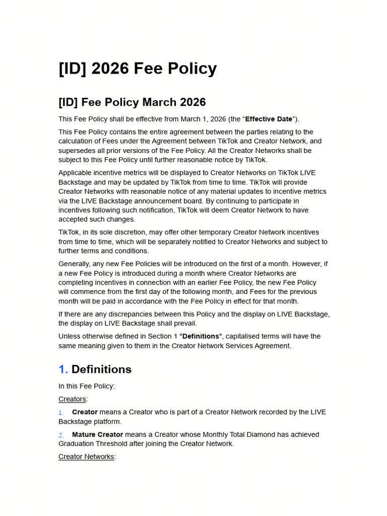ID Fee Policy 2026 | PDF | Evaluation