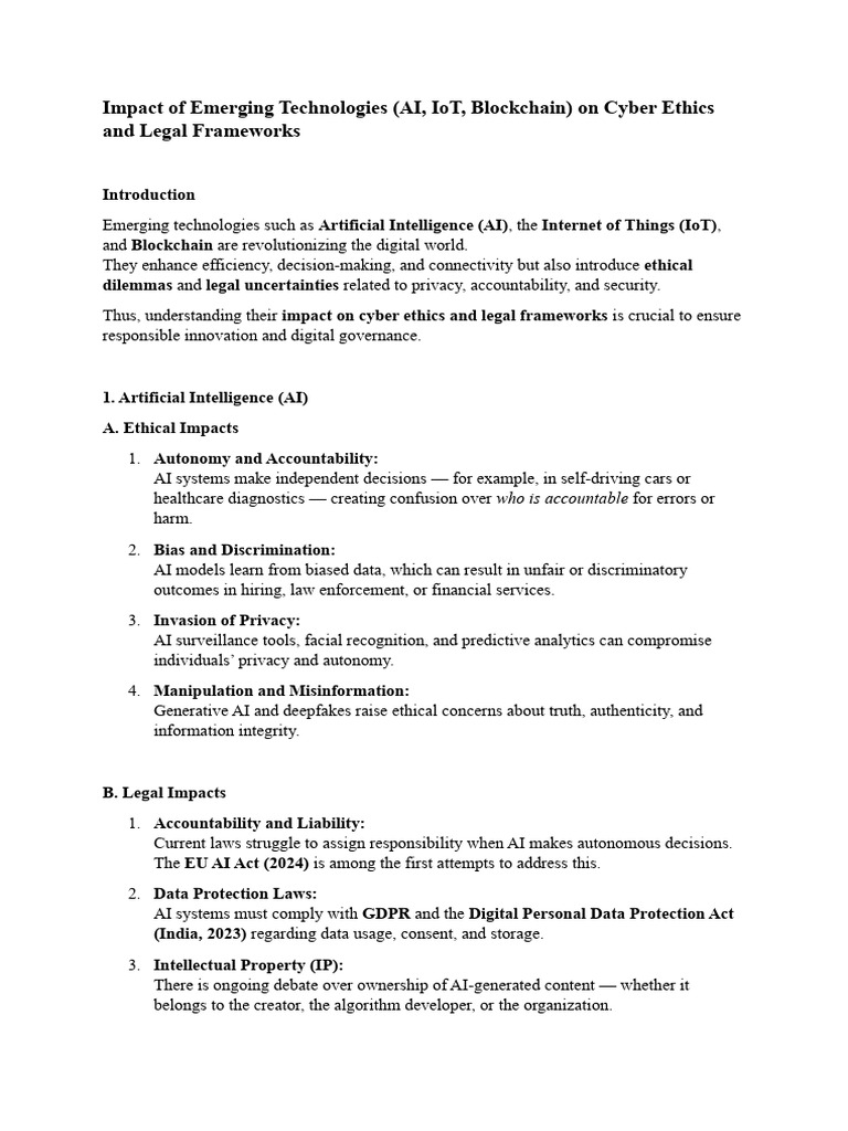 Impact of Emerging Technologies | PDF | Artificial Intelligence ...