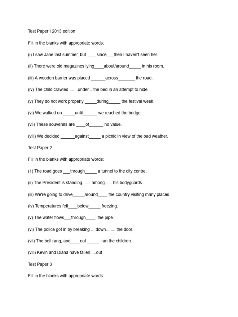 AK Prepositions Practice Questions 26-27 Batch | PDF