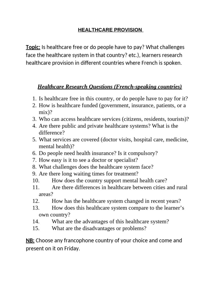 Healthcare Provision | PDF