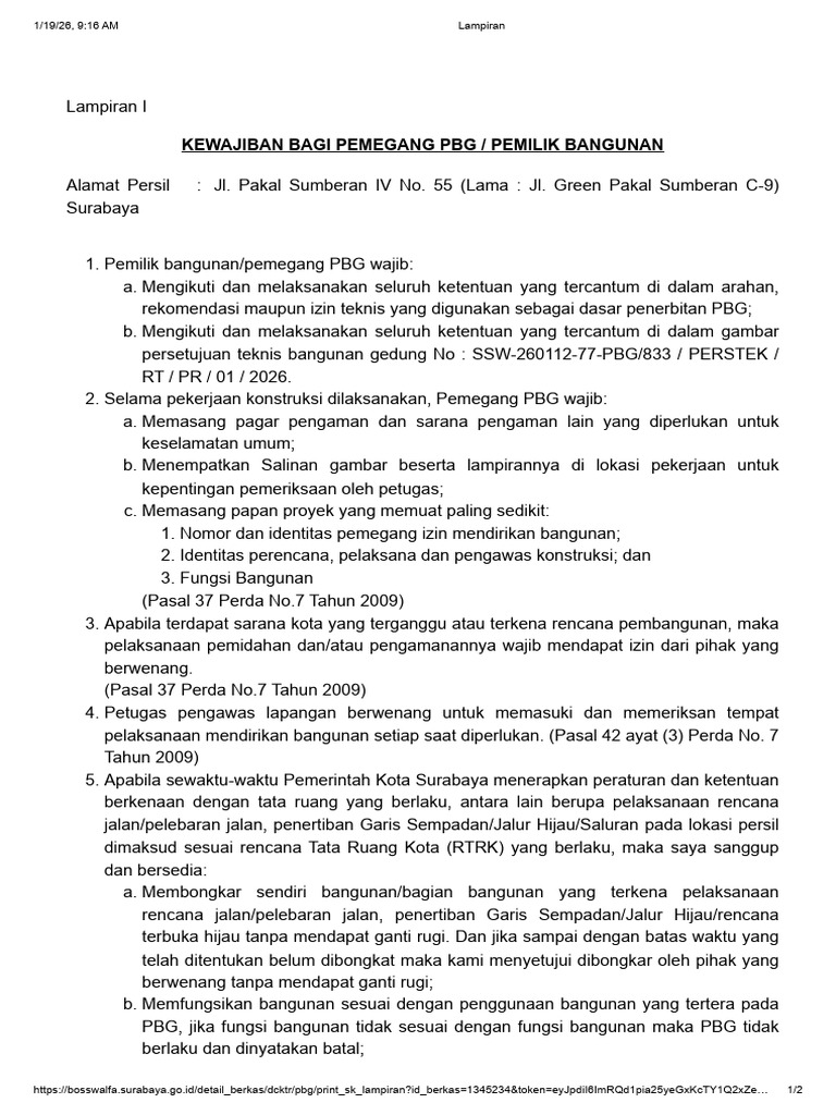 Lampiran PBG Maria | PDF